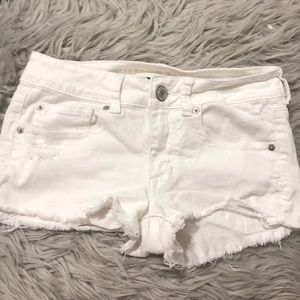 White Jean shorts